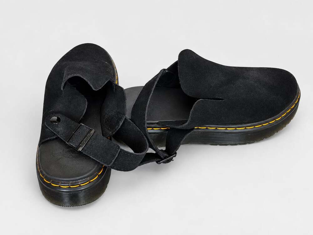 Dr. Martens Carlson Suede Slingback Mules Black US Men's 9, US Women's 10)